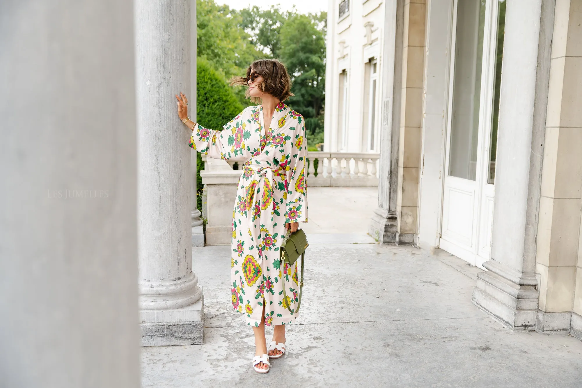 Selena printed long kimono dress