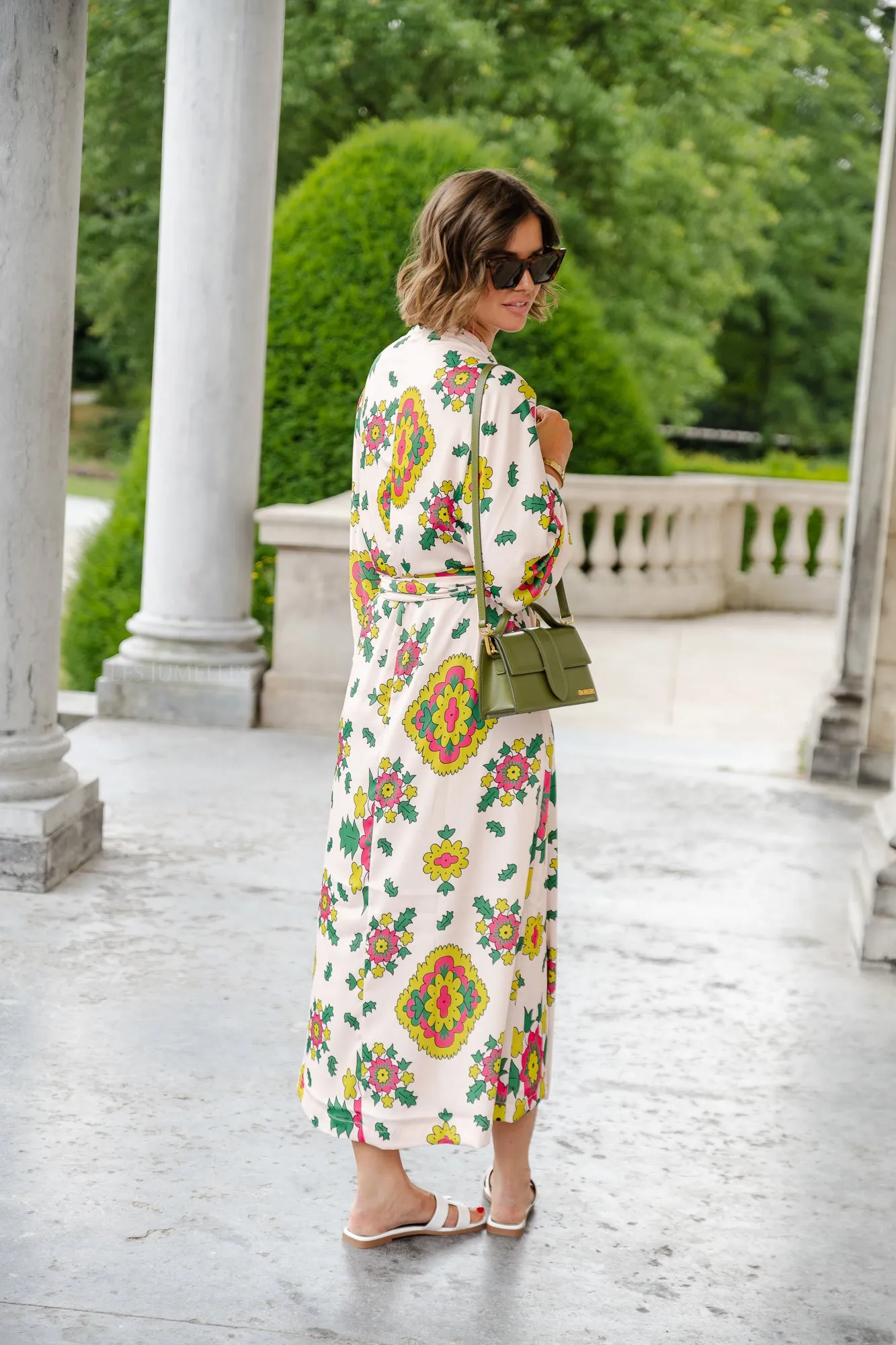 Selena printed long kimono dress