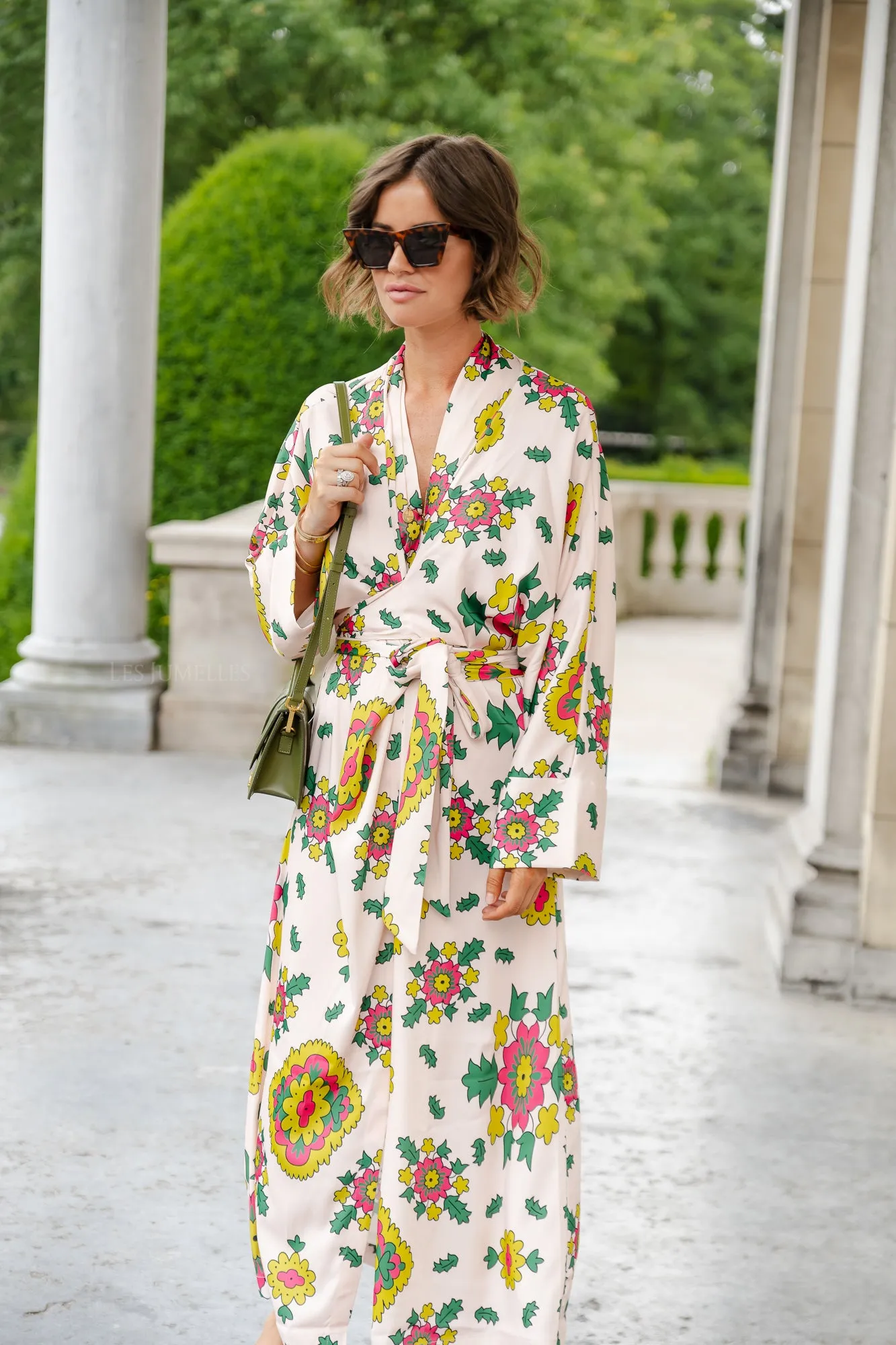 Selena printed long kimono dress