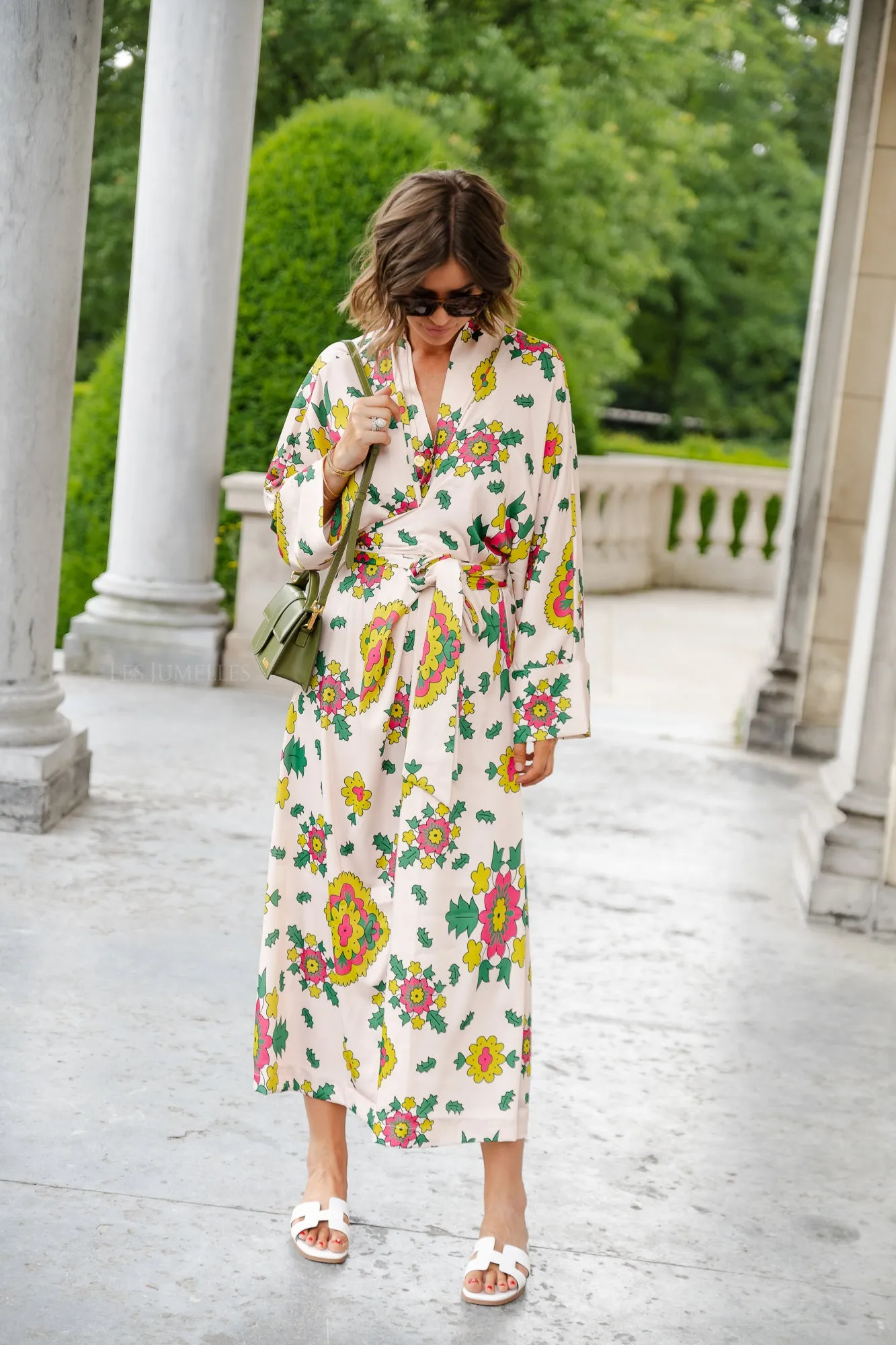 Selena printed long kimono dress