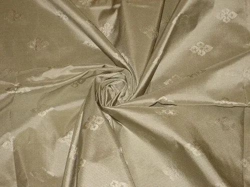 SILK TAFFETA FABRIC 54&quot;Powder Blue and Ivory colour pin stripes