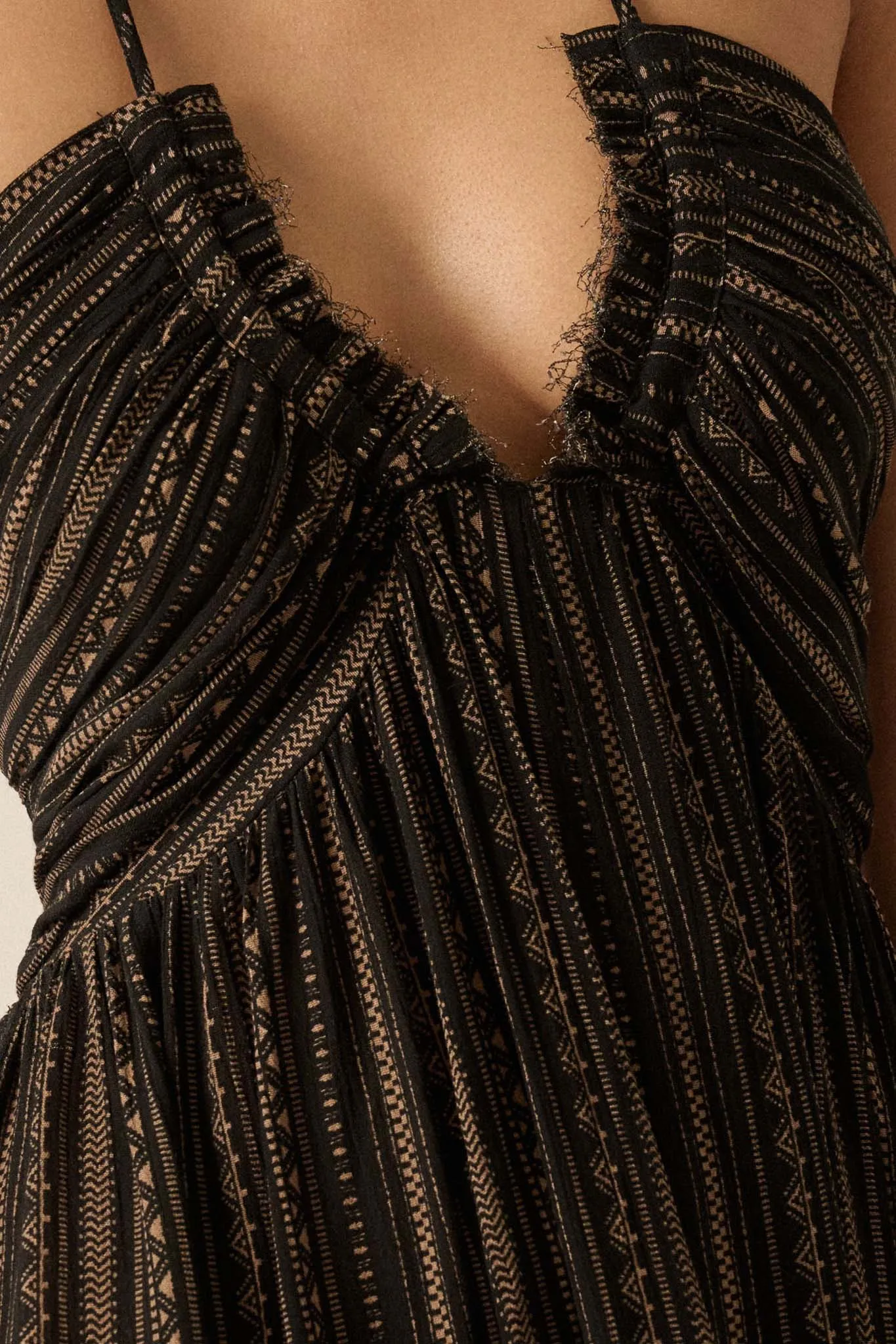Summer Sojourn Geo-Print Halter Maxi Dress