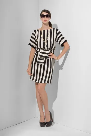 Taffeta pin vertical stripe -off white grey 54&quot; wide