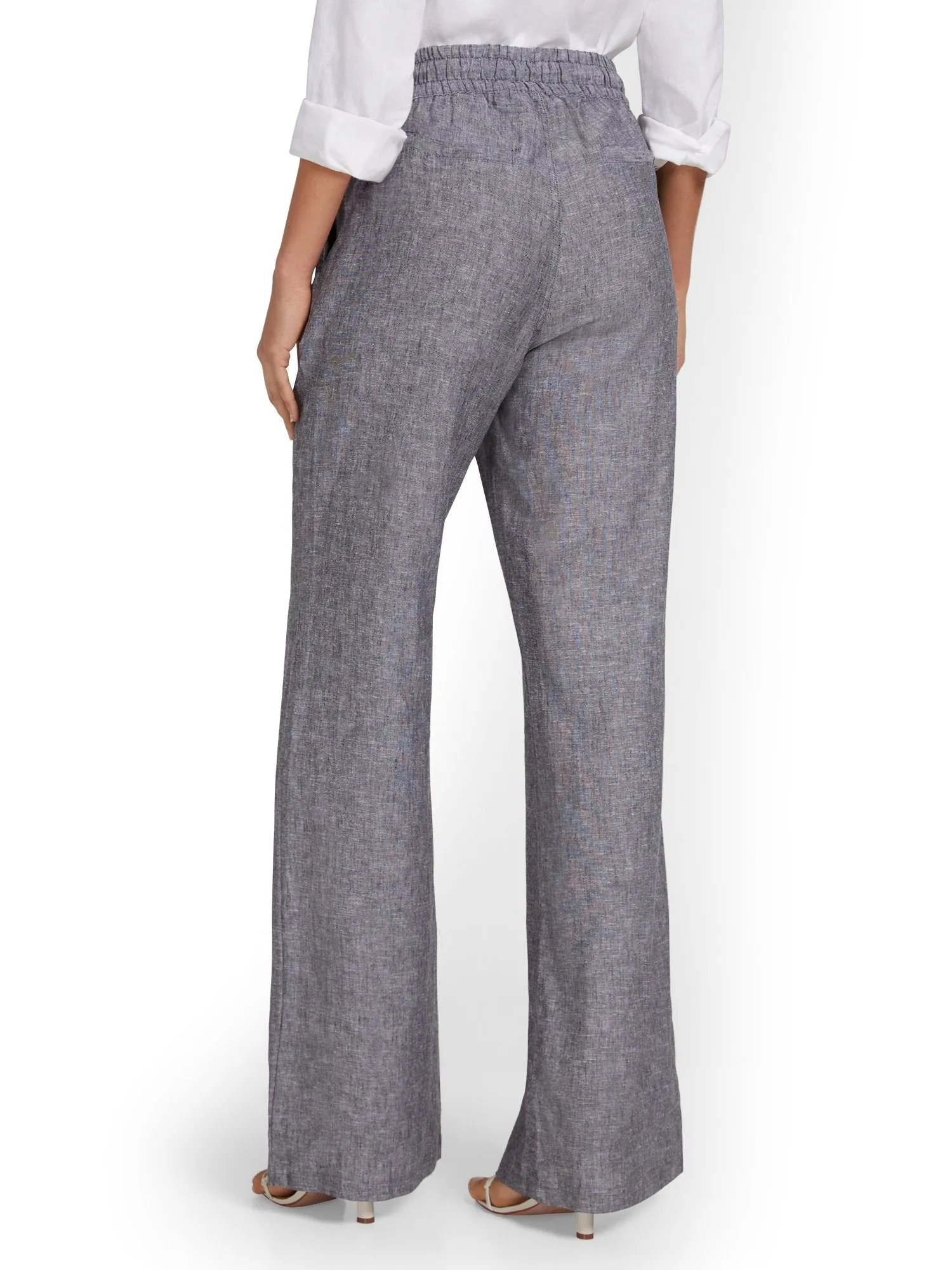 Tall Linen-Blend High-Waisted Drawstring Pant