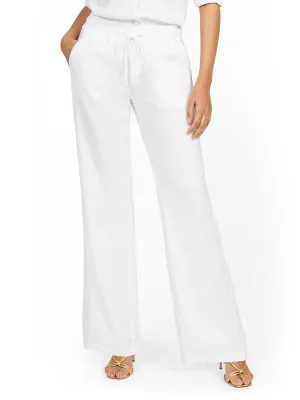Tall Linen-Blend High-Waisted Drawstring Pant
