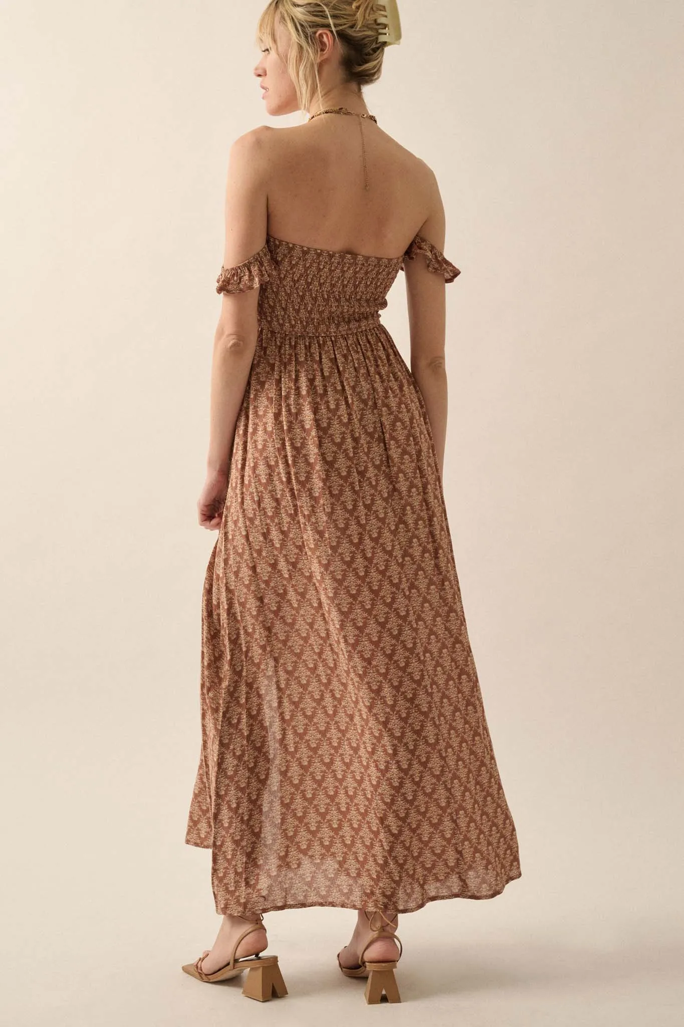 Timeless Romance Floral Off-Shoulder Maxi Dress