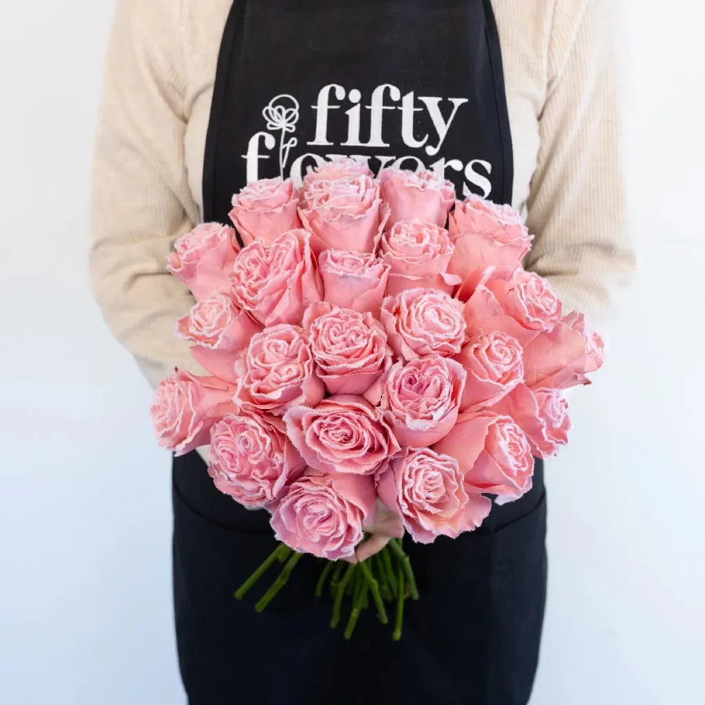 Tinted Light Pink Fuzzy Roses