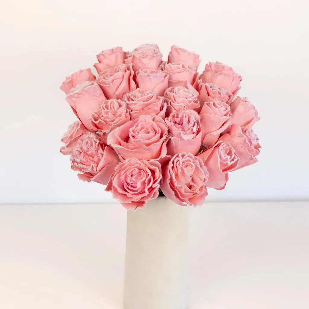 Tinted Light Pink Fuzzy Roses