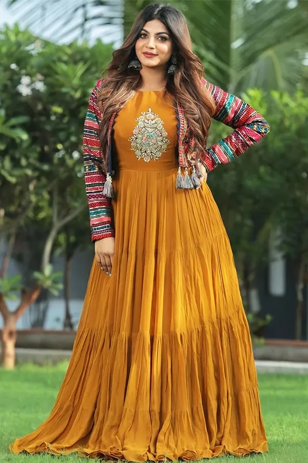Twinkal Patel Modern gown for Indian Wedding Reception