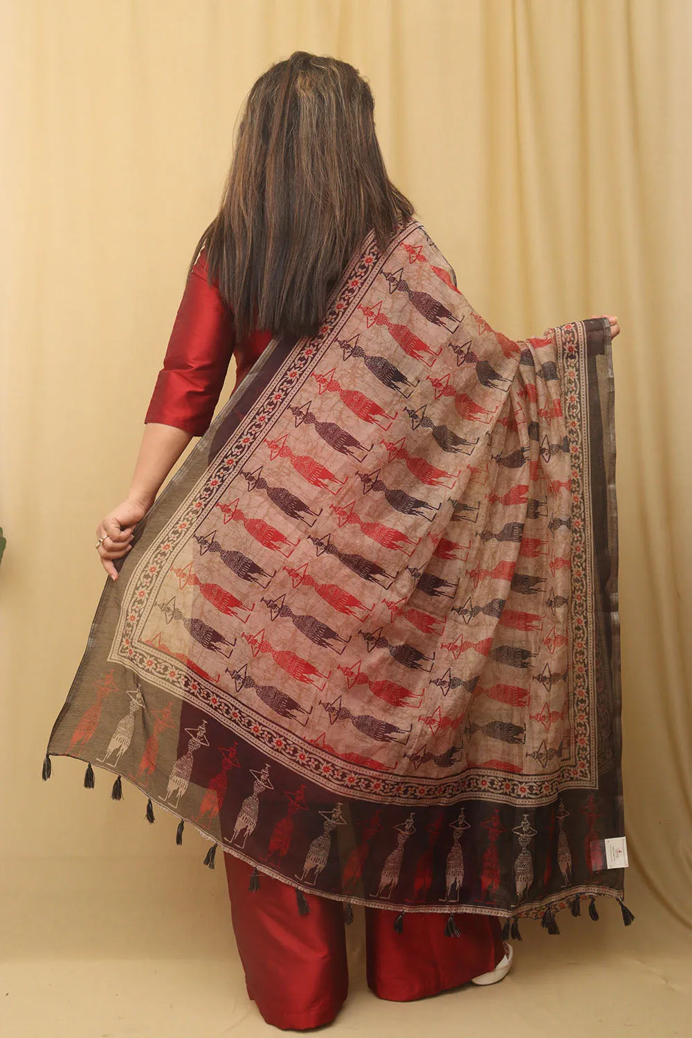 Vibrant Multicolor Block Printed Chanderi Silk Dupatta: A Timeless Fashion Statement