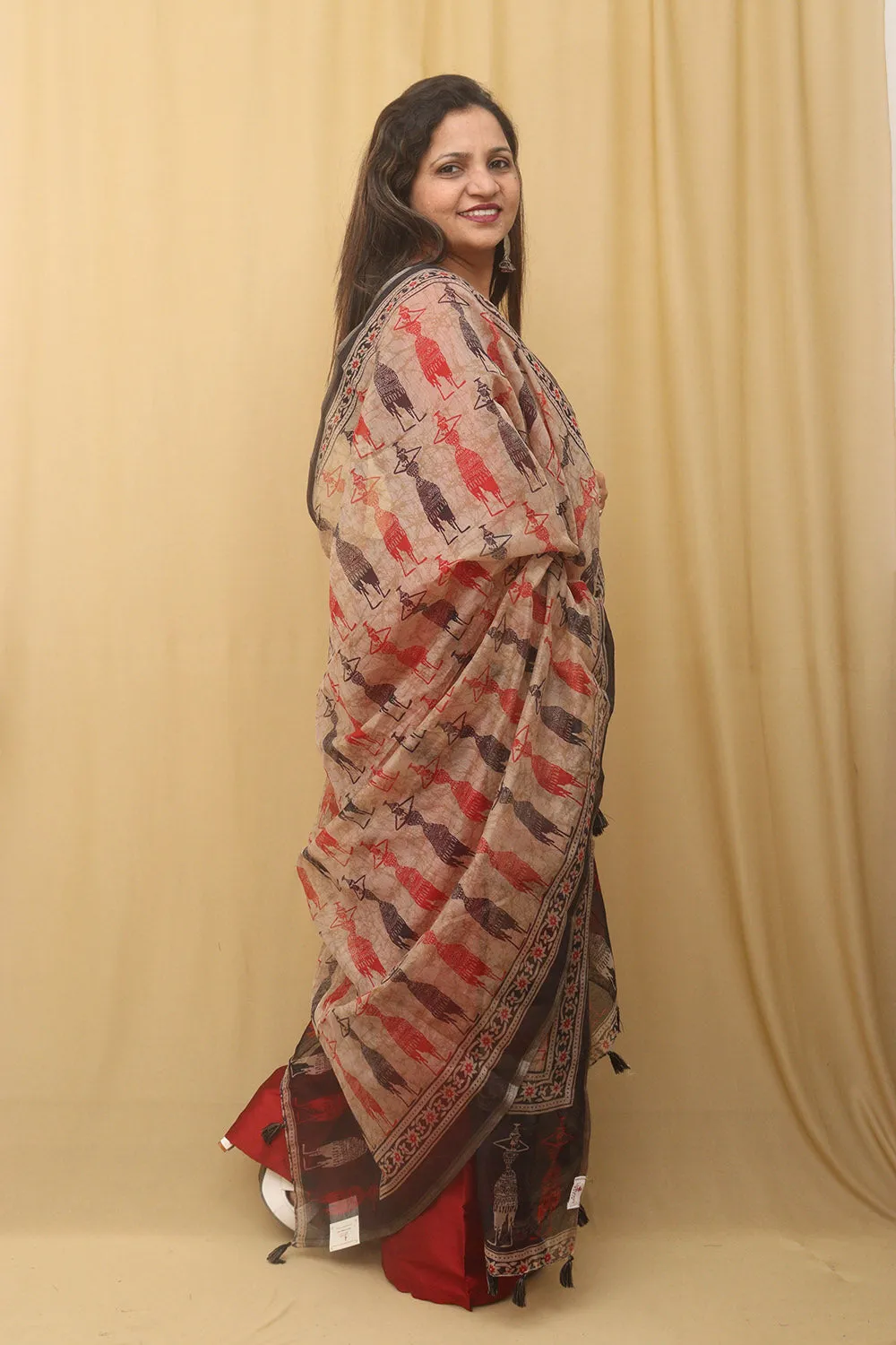 Vibrant Multicolor Block Printed Chanderi Silk Dupatta: A Timeless Fashion Statement