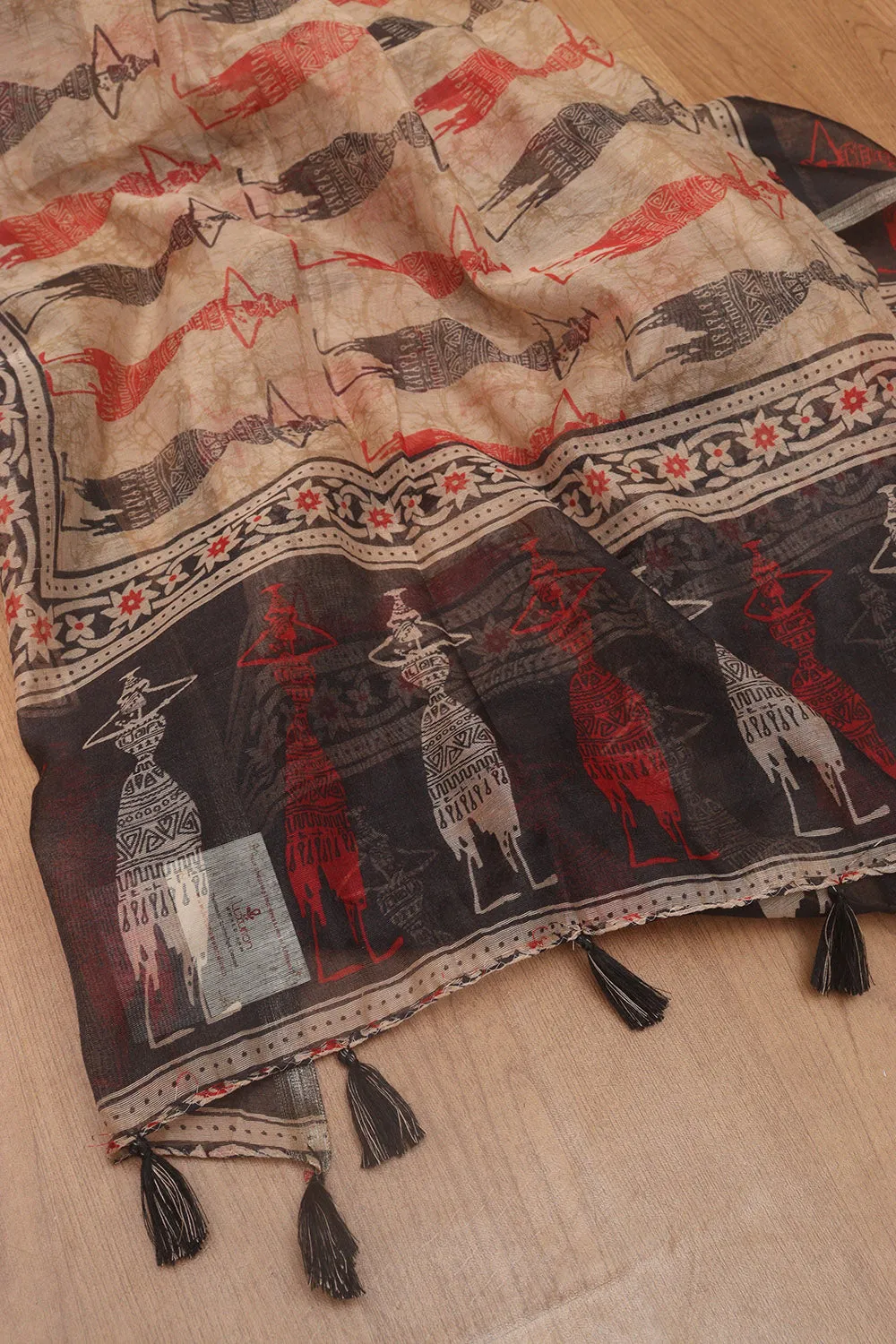 Vibrant Multicolor Block Printed Chanderi Silk Dupatta: A Timeless Fashion Statement