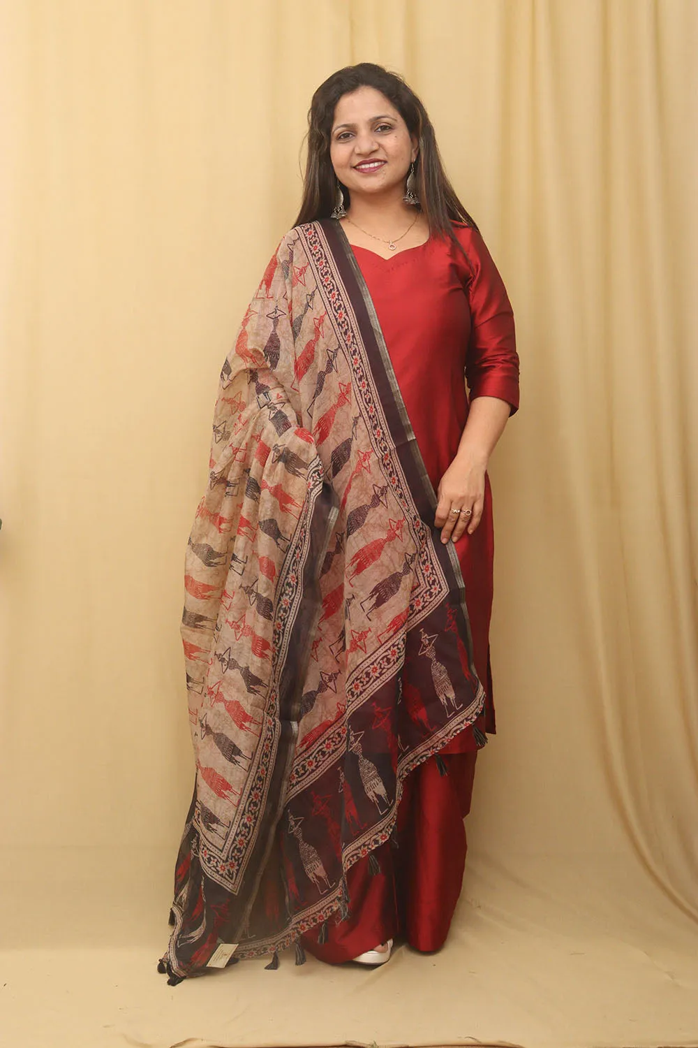 Vibrant Multicolor Block Printed Chanderi Silk Dupatta: A Timeless Fashion Statement